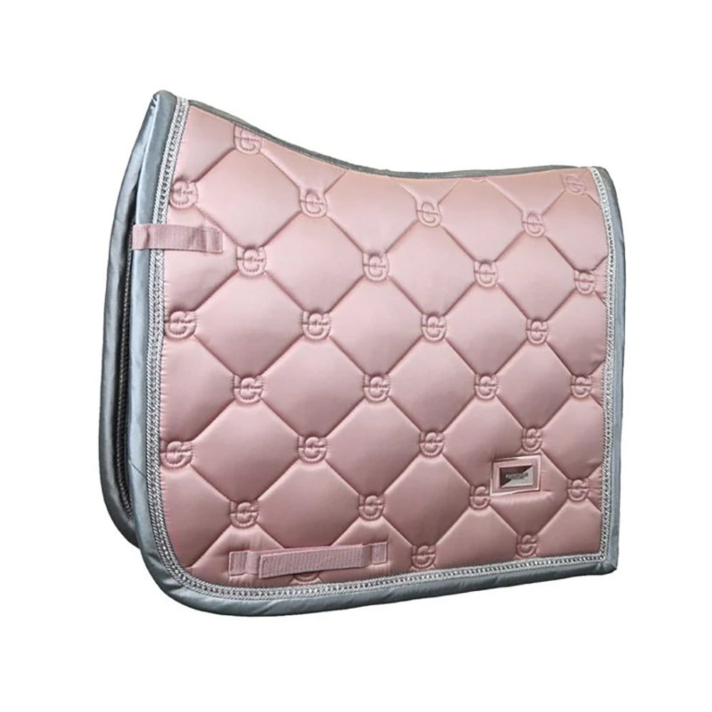 Helmiäishohtoinen Equestrian Stockholm satulahuopa kauniissa Dusty Pink -sävyssä